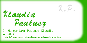 klaudia paulusz business card